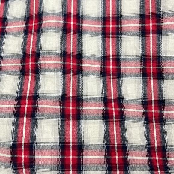Theory Men’s Button Up Casual Shirt Long Sleeve Red Plaid Size XL Elevated Basic - Picture 10 of 10